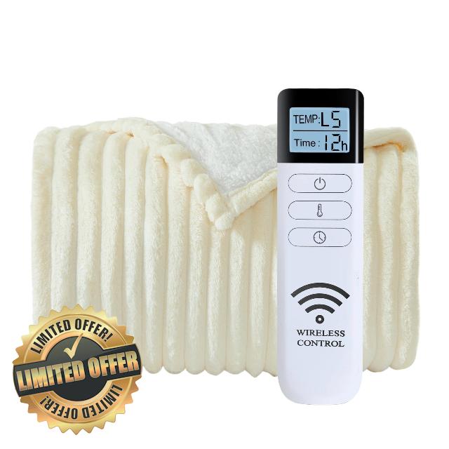 Heated Blanket Electric Throw - Soft Heating Blankets with Wireless Remote Controller
