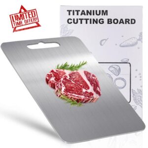 100% Titanium Cutting Board for Kitchen - Dishwasher Safe Chopping Boards with Handle