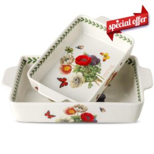 Ceramic Papaver rhoeas Baking Casserole Dish with Handles