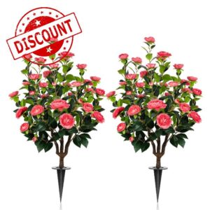 Romantic Season 36" Artificial Camellia Tree with Ground Spike