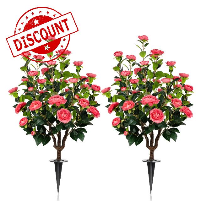 Romantic Season 36" Artificial Camellia Tree with Ground Spike
