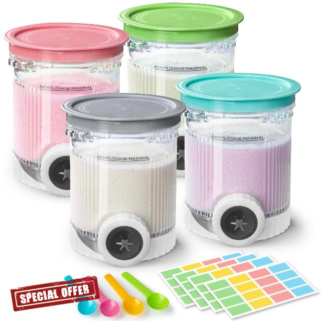 4 Pack Creami Swirl Pints & Lids for Ninja
