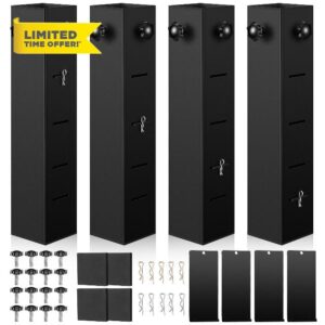 4 Pack Metal Bed Riser for Dorm Room 3.15'' Diameter Square Carbon Steel Bed Risers for Furniture Frame Table Adjustable Height 2.9"