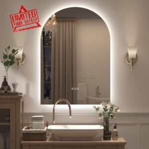 22x32 Arched LED Bathroom Mirror with Lights