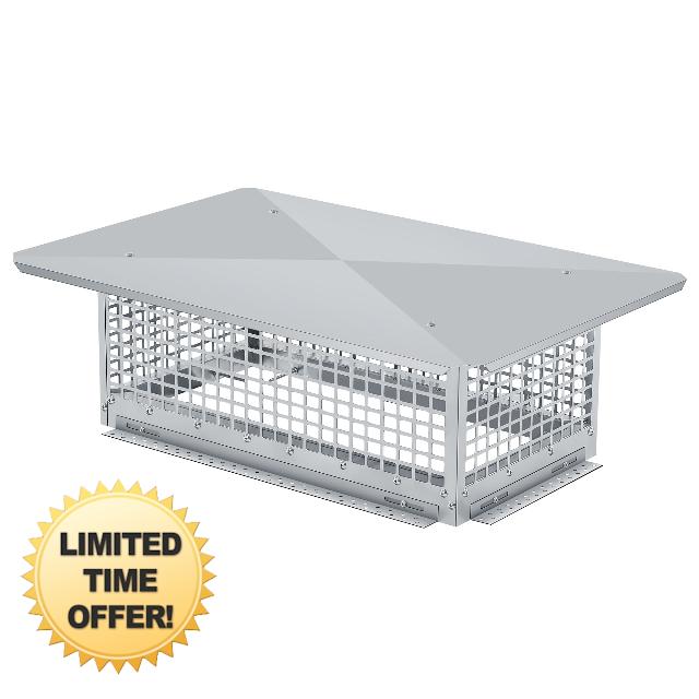 13" x 17" Chimney Cap - 304 Stainless Steel Mesh Cover