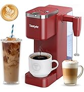 Tastyle Single Serve Coffee Maker with Detachable Milk Frother, Iced and Hot Coffee Machine for K...