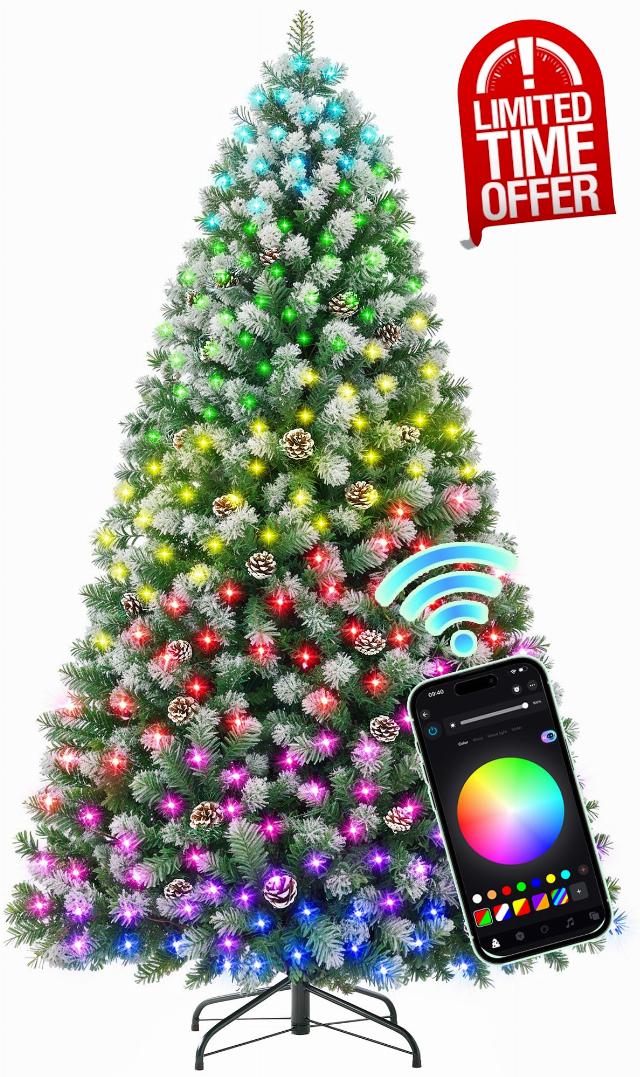 HOLLO STAR 6 ft Prelit Christmas Tree with 250 LED Lights