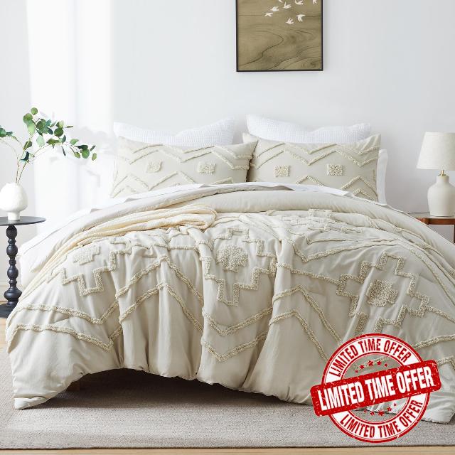 Oli Anderson Boho Tufted Comforter Set Queen Size
