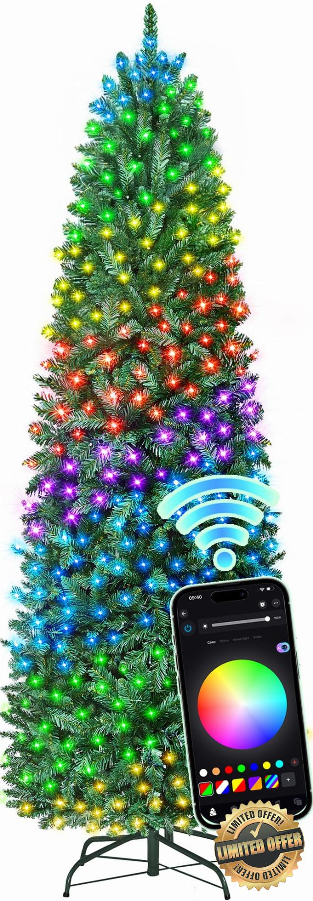 HOLLO STAR 6 ft Prelit Christmas Tree with 247 LED Lights