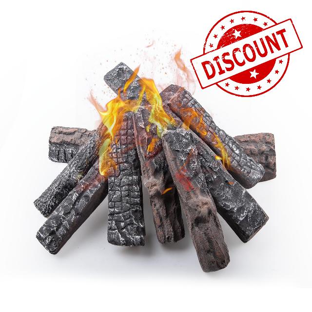 8 Pcs Ceramic Logs for Gas Fireplace