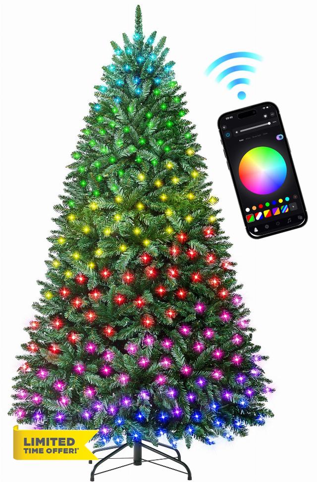 HOLLO STAR 6 ft Prelit Christmas Tree with 270 LED Lights