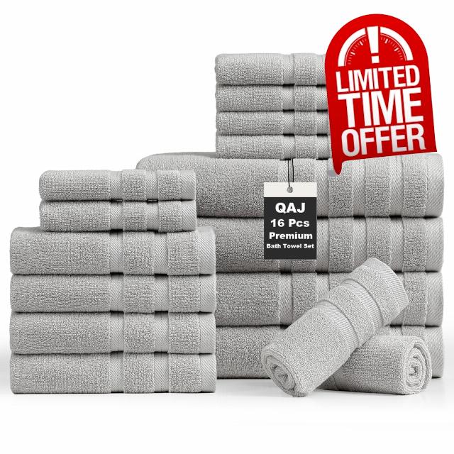16-Piece Bath Towels Set