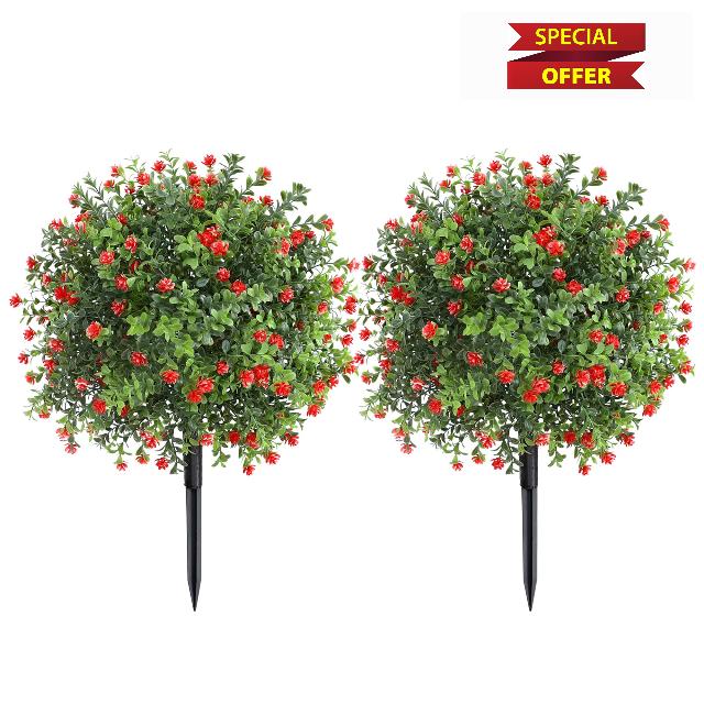24inch Artificial Boxwood Topiary Ball Tree