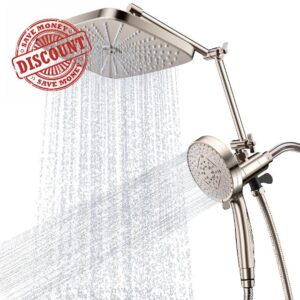 12" Rain Shower Head with Magnetic 4.7" 9-Mode Handheld Spray Combo