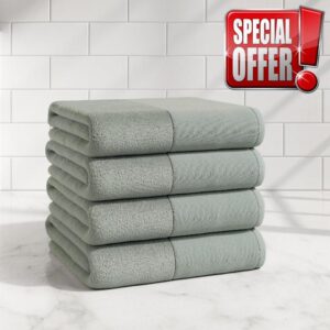 Green Bath Towel Set - Ultra-Soft 100% Cotton
