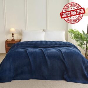 Aganear Waffle Blanket - Lightweight Breathable Summer Blanket of 50% Cotton and 50% Rayon Derived from Bamboo for Hot Sleepers Luxury Throws for Bed