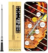 BBQOVN WiFi Sub-1g Wireless Meat Thermometer Unlimited Range, Check Temp Anywhere,7 NIST Certifie...