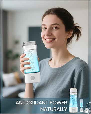 Hydrogen Water Bottle Generator with SPE PEM Technology, 5Min 1500PPB Rechargeable Hydrogen Water...