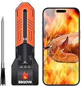 WiFi Bluetooth Wireless Meat Thermometer Unlimited Range, Check Temp Anywhere,7 NIST Certified Se...