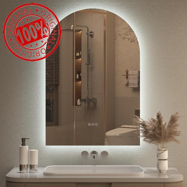 Backlit Arched LED Bathroom Mirror 20x30 Inch