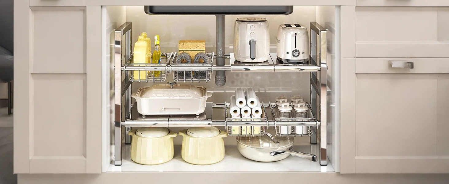 under sink shelf