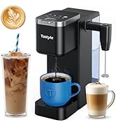 Tastyle Single Serve Coffee Maker, Iced and Hot Coffee Machine for K Cup & Grounds, Compact Desig...