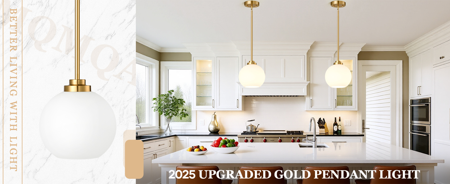 gold pendant lights kitchen island