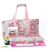 Kyerlish American Mahjong Tile Set with Blue Printed Carrying Bag, 166 Premium Tiles, 4 All-in-On...