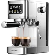 SHARDOR 20-Bar Espresso Machine for Home Barista, Built-In Steam Wand for Latte & Cappuccino, Sta...