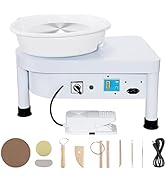 Huanyu Pottery Wheel Machine, 12-Inch Wheel Head with Bat System Foot Pedal Electric Ceramic Whee...