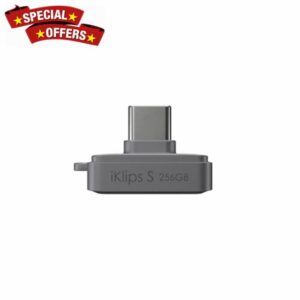 ADAM elements SSD Flash Drive-iKlips S USB-C Nano Touch Fingerprint SSD 256GB for iPhone 15/16/17 Series
