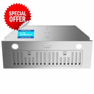 Range Hood 30 Inch Insert - 620CFM Built-in Kitchen Hood with TRUE-COLOR 5500K LED