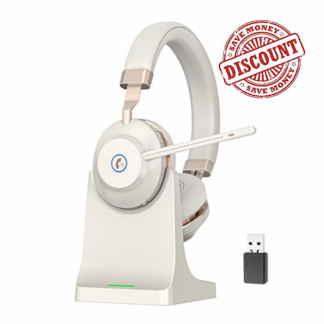 Wireless Headset with Mic for Work