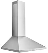 Broan-NuTone BW5036SSL Convertible, 3-Speed Wall-Mounted LED Lights Stainless Steel Chimney Range...