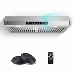 AMZCHEF 30" Under Cabinet Range Hood with Dual Fans System-1050CFM Ultra-Powerful Ventilation