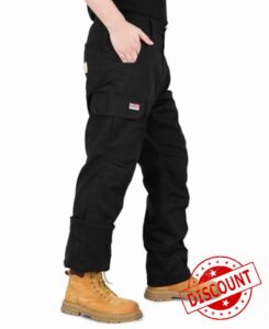 BOCOMAL FR Cargo Pants for Winter Modacrylic Cotton Fleece Lined Strecth Ripstop Fire/Water/Stain Resistant Work Outwea
