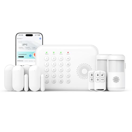 Smart Home Alarm System Wireless WiFi Remote Control App Alert Door Window Sensor Motion Detection No Monthly Fee Compatible with Alexa & Google