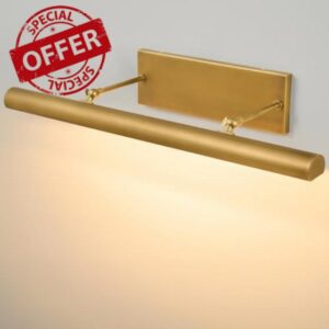 Art Picture Frame Wall Light: 30" Glod Antique Swing Arm Artwork Paintings - Dimmable Long Brass 4 Lights Over Photo Framed - Decorative Wall Lighting Above Painting for Gallery Museum Bulbs Included