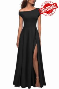 MUSHARE Women's One Shoulder Formal Dress Sexy Split Party Long Cocktail Dresses