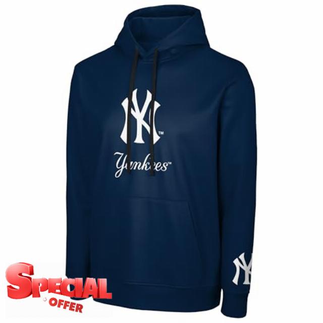 FOCO MLB Men's Official Primary Logo Wordmark Polyester Pullover Hoodie Sweatshi