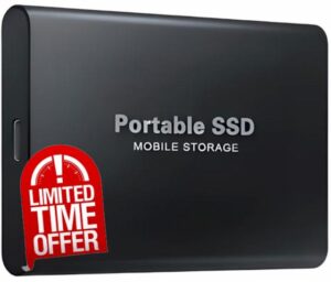 4T Portable External SSD – 4000GB USB 3.0 & Type-C External Solid State Drive