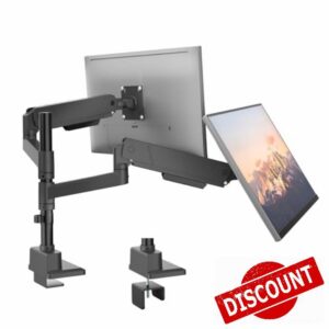 monTEK Dual Monitor Mount Tall Monitor arms for 2 Monitors for 17 to 35 Inch Curved Screen Holds 35 Lbs Adjustable Heavy Duty Monitor Desk Mount Cable Management
