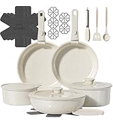 OzawaBear 23 Pcs Pots and Pans Set Non Stick, Ceramic Cookware Set Non Toxic with Detachable Hand...