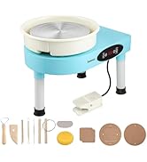 Huanyu Pottery Wheel Machine 12in with Bat System Detachable Extended Tray, Electric Pottery Form...