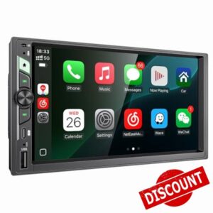 7'' Double Din Car Stereo with Wireless Apple CarPlay & Android Auto