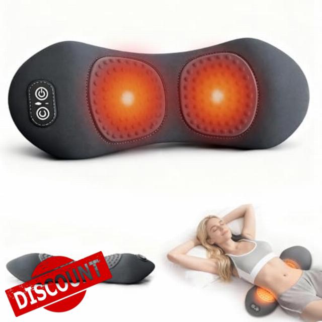 3 in 1 Electric Lower Back Massager，Lumbar Support Pillow with Heating Function and Spinal Traction，Lower Back Pain Relief Lumbar Support Pillow for Bed and Chai