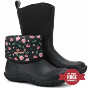 Showave Women’s Garden Boots Rubber Rain Boots For Women Waterproof Mud Boot Gardening Yard Boot For Farming Working Outdoo