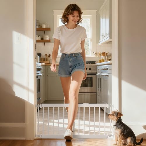 18"-45" Adjustable Extra Wide Metal Short Dog Gate to Step Over