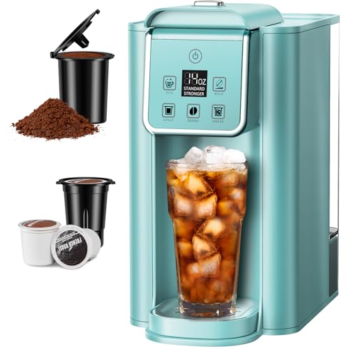 Hot and Iced Coffee Machine for K Cup Pods & Ground Coffee