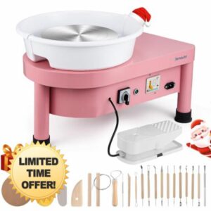 Bonoutil Pottery Wheel Machine 10" Electric Ceramic Forming Machine Foot Speed Pedal Max 20 lbs Capacity